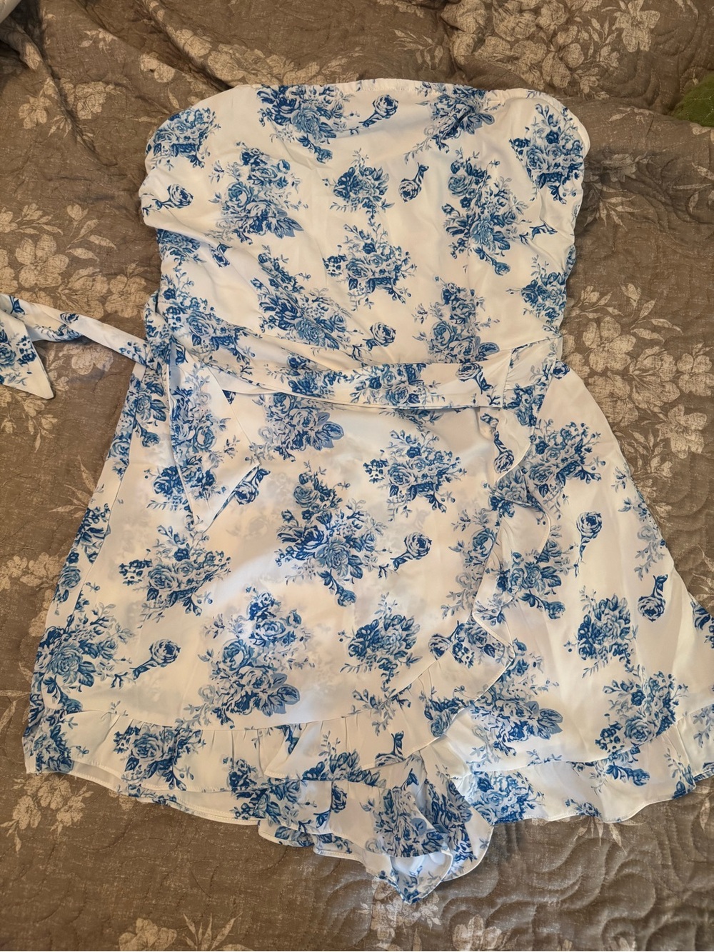 blue & white romper